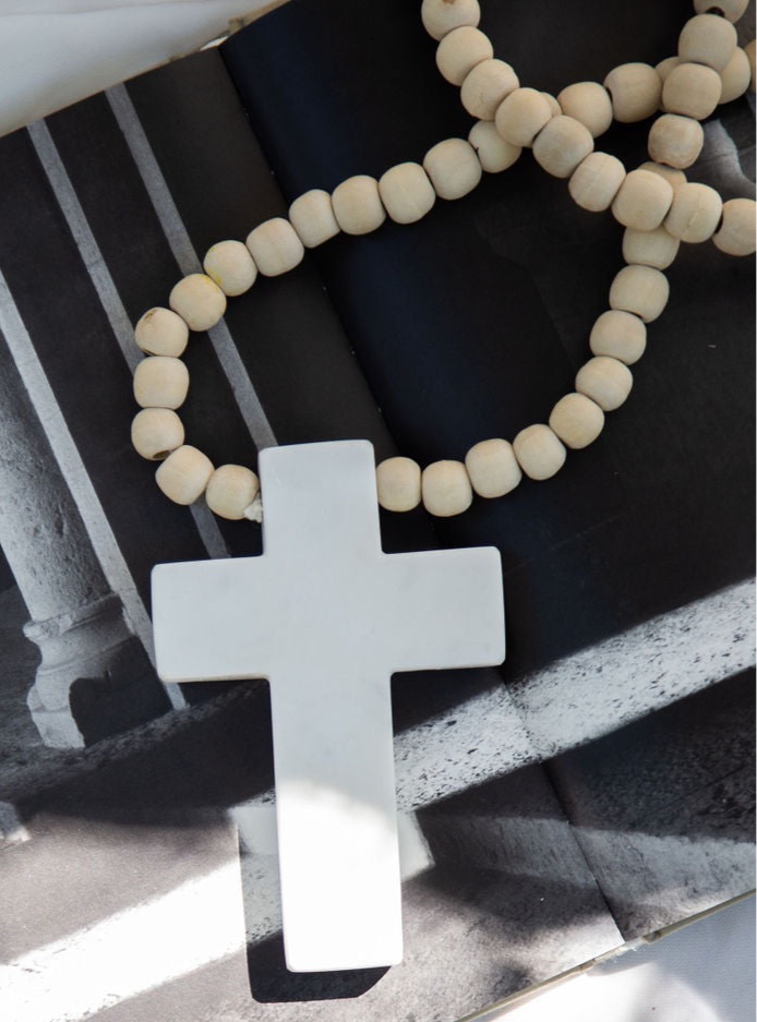 Alma Beaded Marble Cross